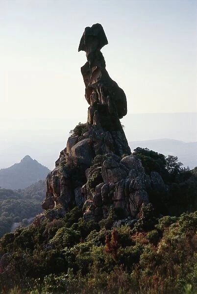 Italy, Sardinia Region, Nuoro Province, Sa Cabrarissa rock in surroundings of Austis