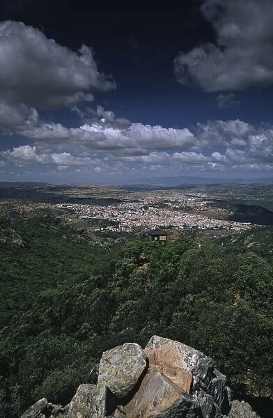 Italy, Sardinia Region, Nuoro seen from Mount Ortobene
