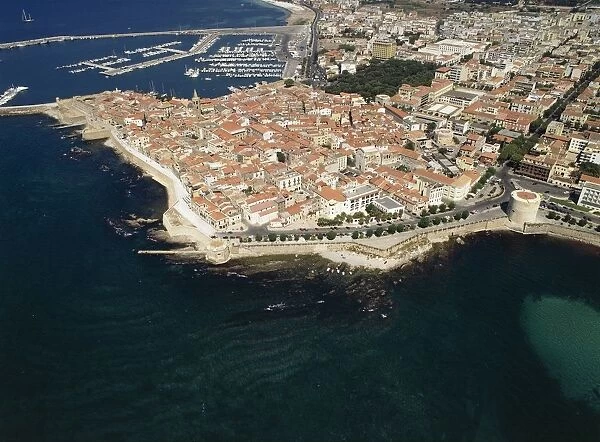 Italy, Sardinia, Sassari province, Alghero, aerial view