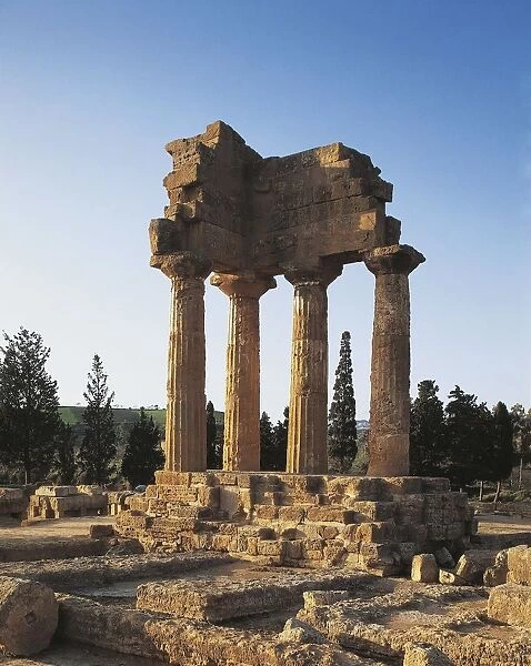 Italy, Sicily Region, Agrigento Province, Agrigento, Valley of Temples, Temple of Castor and Pollux