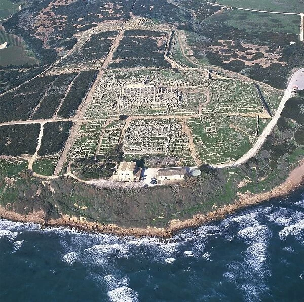 Italy, Sicily Region, Province of Agrigento, Aerial view of Acropolis of Archaeological Park of Selinunte