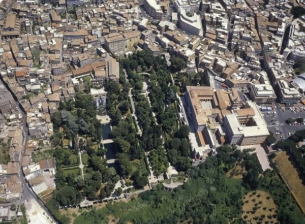 Italy, Tivoli, aerial view of Villa d Este