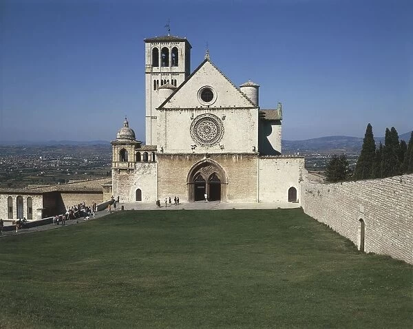 Italy, Umbria Region, Perugia Province, Assisi, Superior Basilica of St Francis