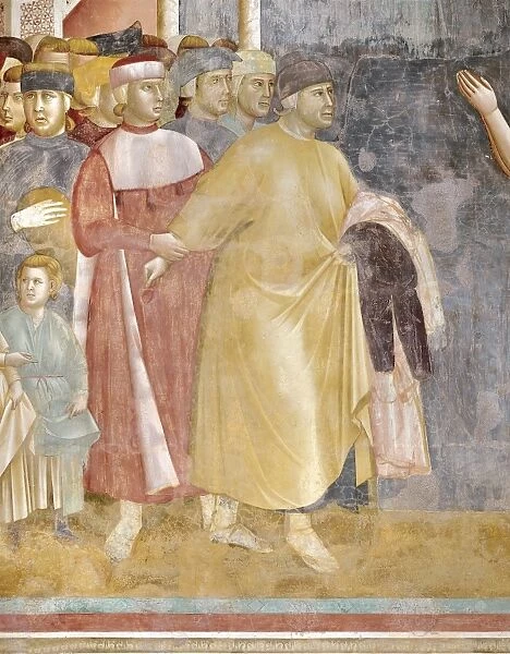 Italy, Umbria Region, Perugia Province, Assisi, St Francis Basilica, Upper church Giotto, detail from fresco depicting life of St Francis, renunciation of wealth