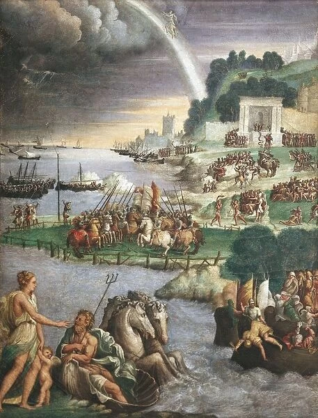 Italy, Varallo Sesia, Scene from the Aeneid, Fresco detail