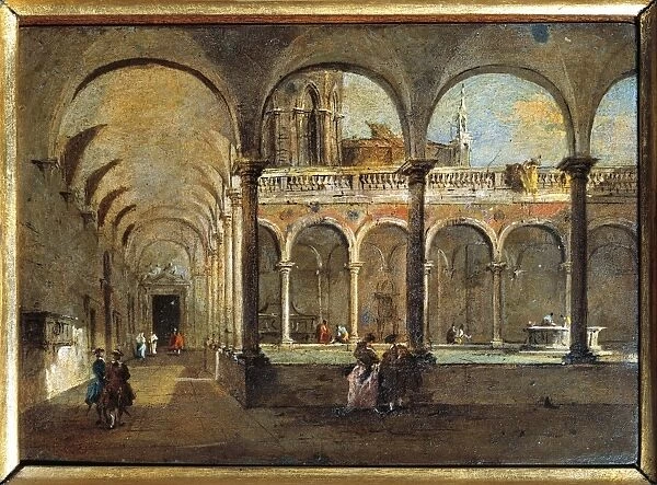 Italy, Venice, The Friars Cloister painting