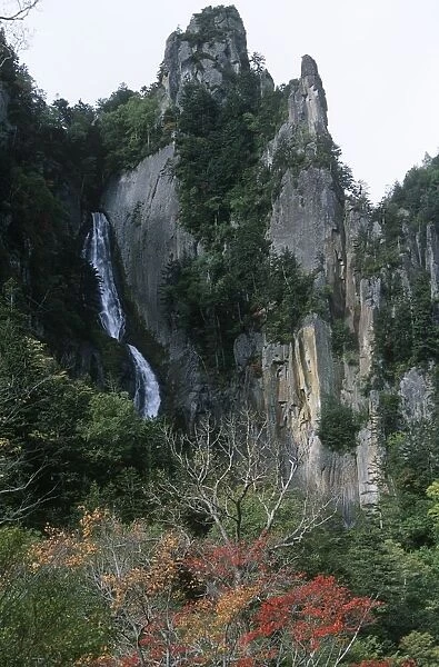 Japan, Hokkaido, Daisetsuzan National Park, Surroundings of Sounkyo Onsen Ginga-no-taki falls (Milky Way falls)