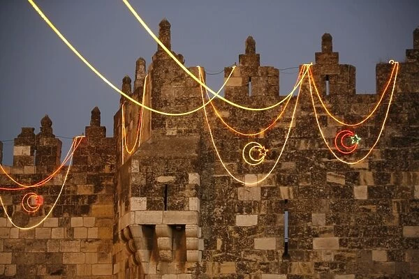 Jerusalem old city wall during ramadan