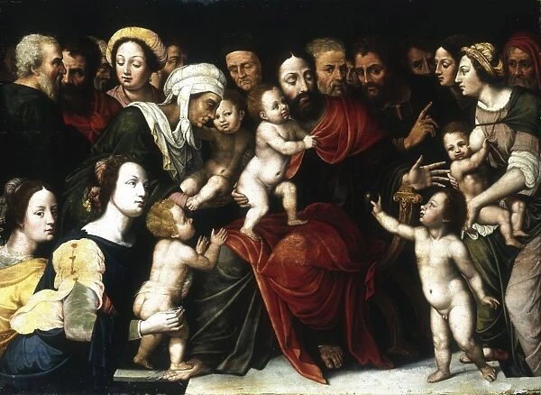 Jesus with the Little Children. Artist, Vincent Sellaer (c1500-1589)