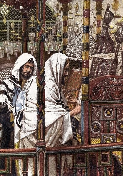 Jesus teaching in the Synagogue. Matthew: 4. Illustration by J. J. Tissot for his Life