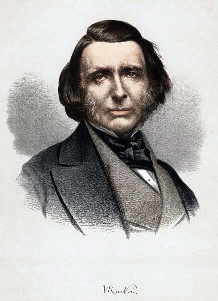 John Ruskin (1819-1900) British author and art critic. Tinted lithograph published