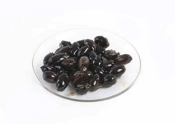 Kalamata olives on plate