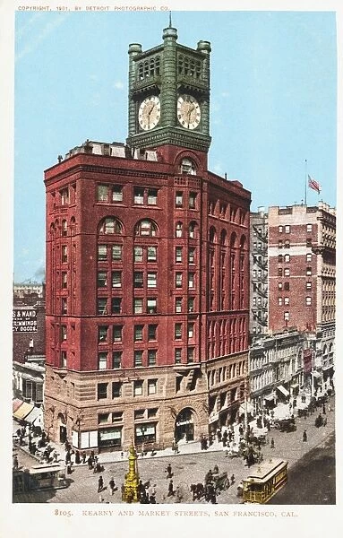 Kearny and Market Streets, San Francisco, Cal. Postcard. 1901, Kearny and Market Streets, San Francisco, Cal. Postcard