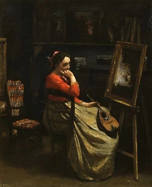 L Atelier de Corot, 1865-1870. Scene in Corots studio with seated