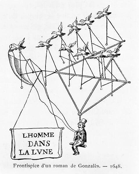 L homme dans la Lune (The Man on the Moon) from the frontispiece of novel by Gonzales