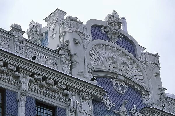 Latvia, Riga Historic Centre (Vecriga), Elizabetes iela (street Elizabeth), modern style building