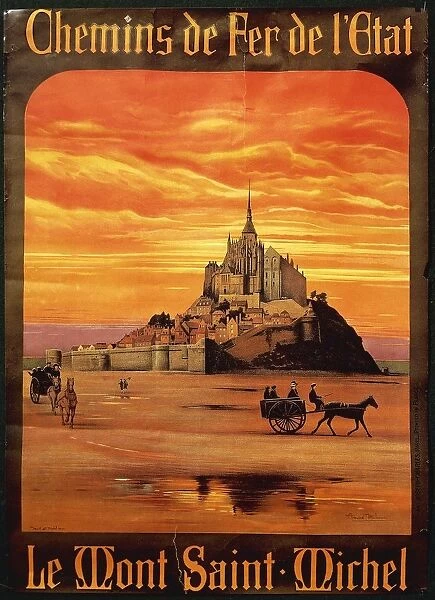 Le Mont Saint Michel, advertisement for state railroad by Andre Milaire, 1922