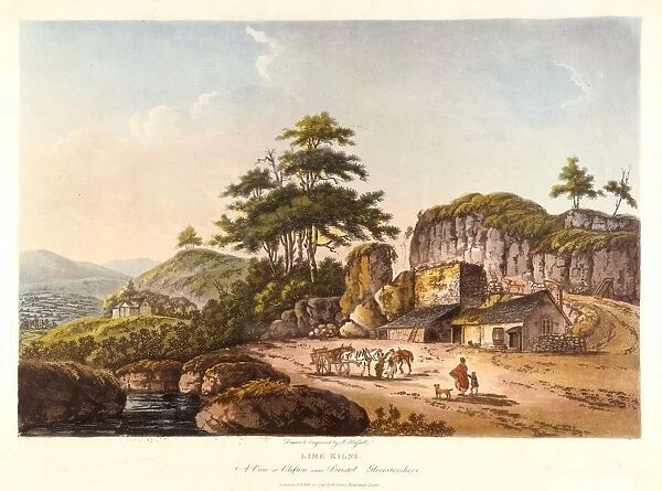 Limekilns of Clifton near Bristol, Gloucestershire. Aquatint, 1798. In the 18th century