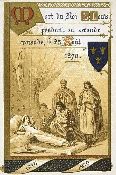 Louis IX of France (Saint Louis 1214-1270). Louis dying of plague or dysentery at