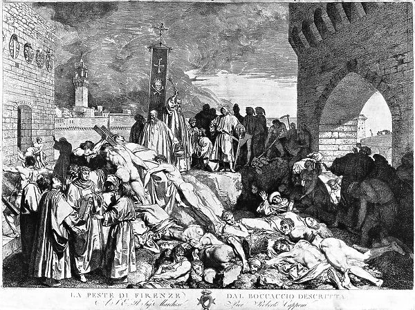 Luigi Sabatelli, The Plague in Florence in 1348, etching, 1801