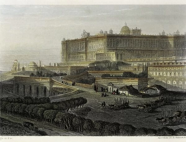 Madrid, Royal Palace, engraving