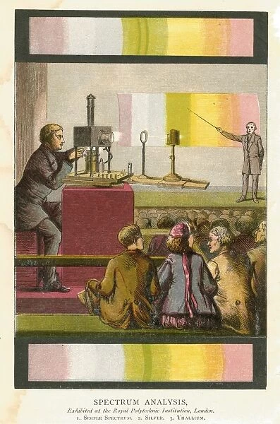 Magic lantern being used to project slides during a lecture on spectrum analysis
