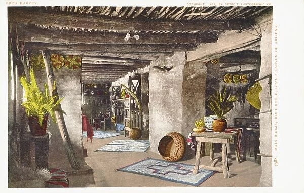 Main Rooms, Hopi House Postcard. 1905, Main Rooms, Hopi House Postcard