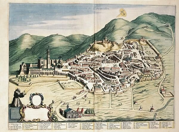 Map of Assisi from Theatrum civitatum et admirandorum Italiae, by Joan Blaeu, engraving