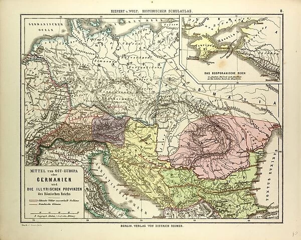MAP OF CENTRAL AND EASTERN EUROPE DURING THE ROMAN EMPIRE