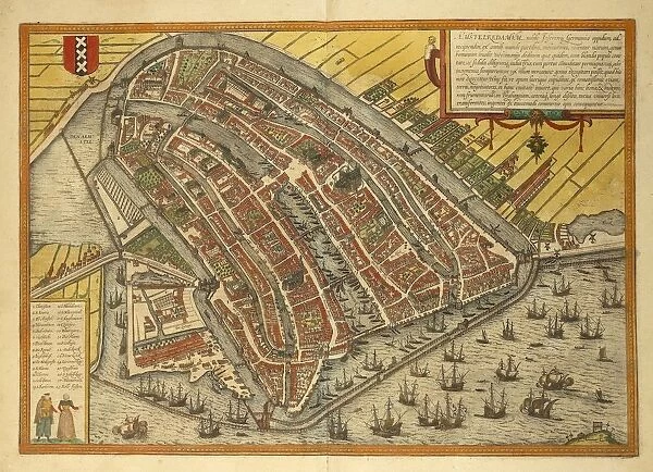 Map of city, from Civitates Orbis Terrarum by Georg Braun, 1541-1622 and Franz Hogenberg, 1540-1590, engraving