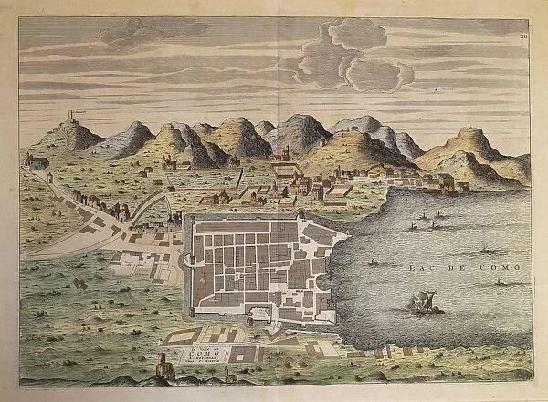 Map of the city of Como, Italy, 1570