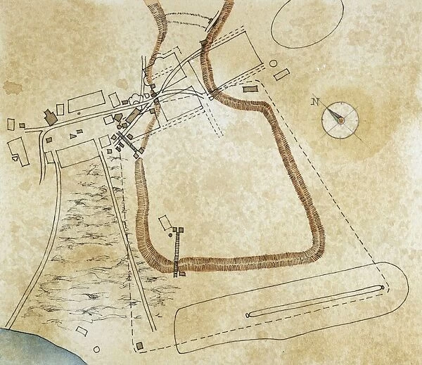 Map of the forums and the Palatine Hill, drawing