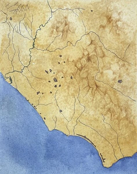 Map of preroman Lazio, drawing
