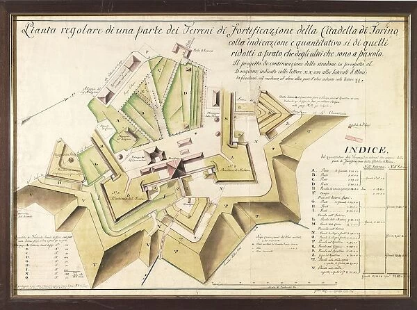 Map of Turin citadel, Piedmont region