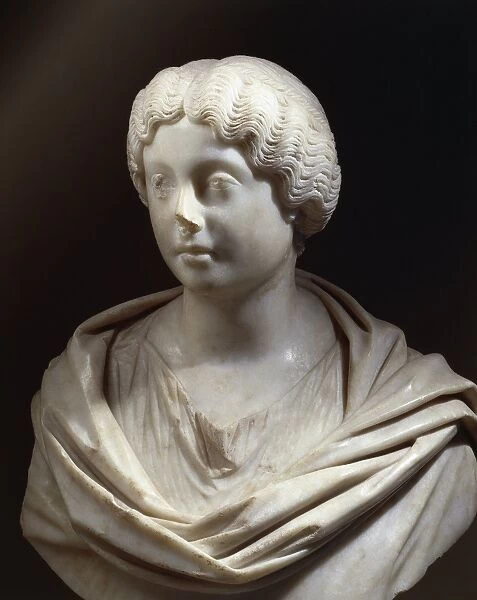Marble bust of Faustina Younger wife to Marcus Aurelius, from Lamunia, 125-176 a. d