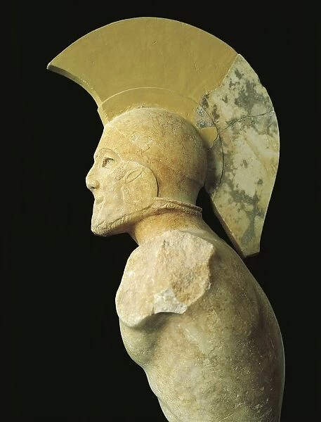 Marble bust of warrior Leonidas