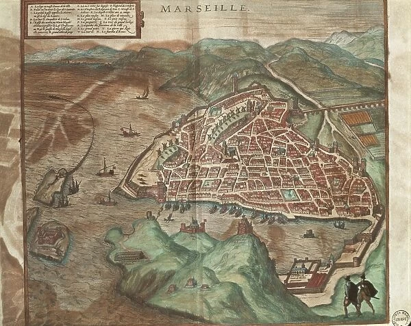 Marseille, France, from Civitates Orbis Terrarum by Georg Braun and Franz Hogenberg, engraving