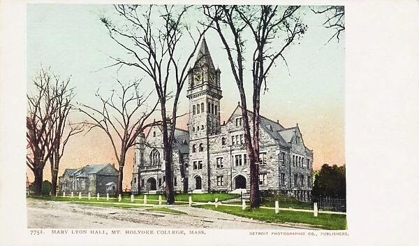 Mary Lyon Hall, Mt. Holyoke College Postcard. ca. 1888-1905, Mary Lyon Hall, Mt. Holyoke College Postcard