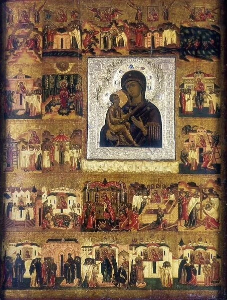 Mary the Mother of God. Icon, Russian School, 17th century. Oil on wood. Private