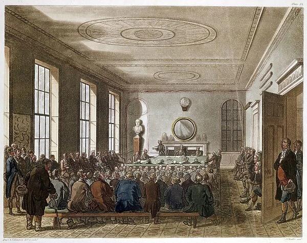 Meeting of the Agricultural Society, London. Illustration by Pugin and Rowlandson