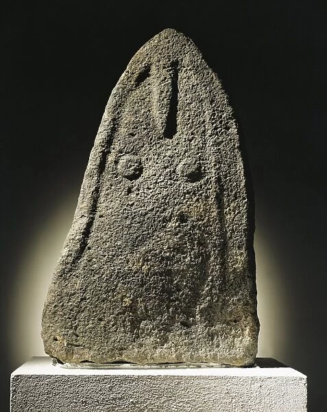Menhir with female features from archaeological site of Genna Arrele in the surroundings of Laconi, Oristano province