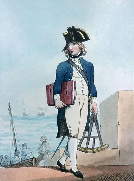 Midshipman, 1799. The young man is carrying a sextant which was used for making astronomical