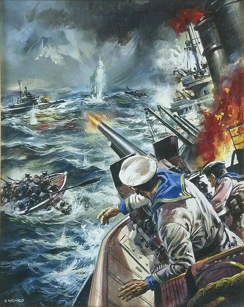 Military Police Finance Branch in combat at sea, 20th Century