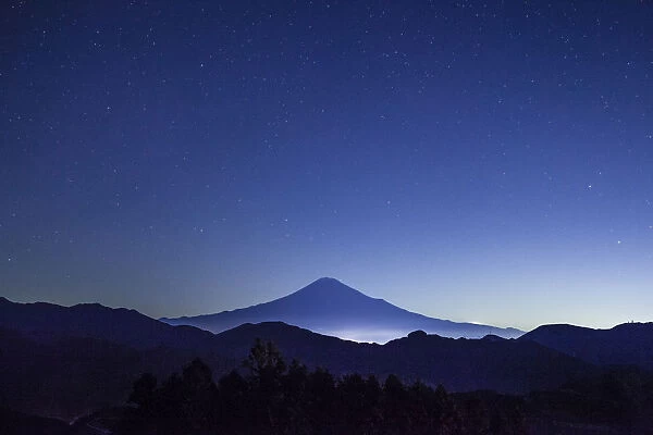 Mt. Fuji at dusk in Japan