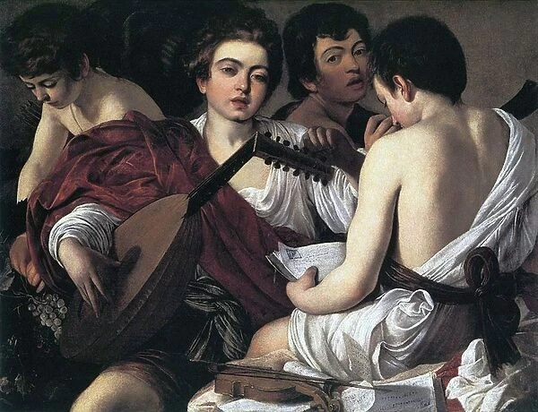 The Musicians c1595: Michelangelo Merisi de Caravaggio (1573-1610) Italian painter