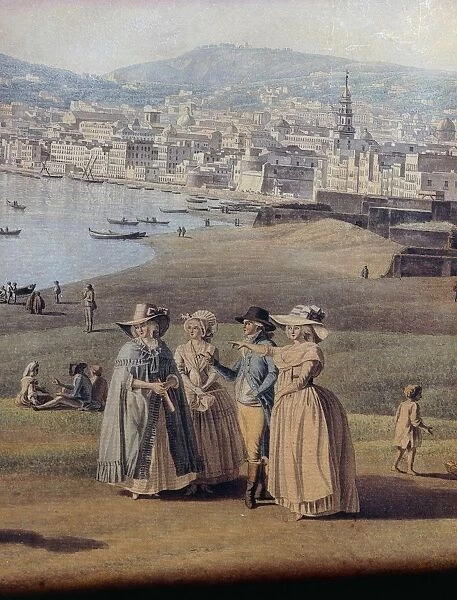 Naples from Magdalene Bridge, by Giovanni Battista Lusieri, 1791, Watercolor on paper