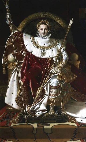 Napoleon Bonaparte (1769-1821) as Emperor Napoleon I on Imperial throne in full regalia