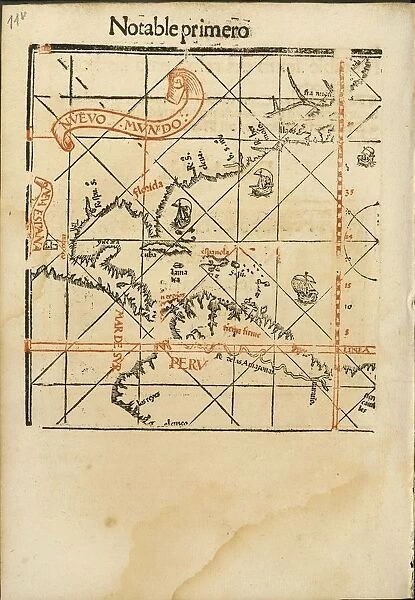 New World discovered by Columbus, from Navigacion by Pedro de Medina, 1552