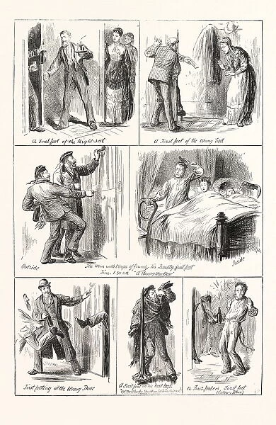 NEW YEARs DAY IN SCOTLAND, FIRST FOOTING, ENGRAVING 1876, UK, britain, british, europe