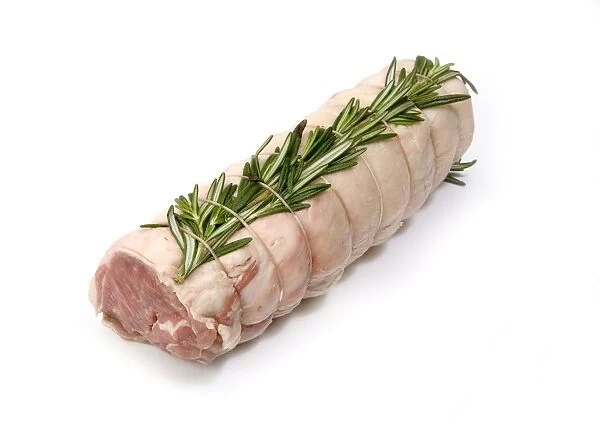 Whole noisette of lamb tied and topped with rosemary